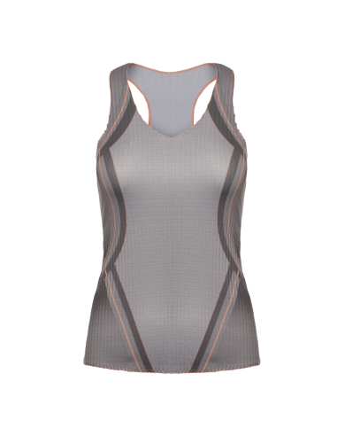 196050-025 | PLEATED V-NECK TANK | ASPHALT