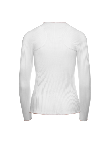 196052-100 | PLEATED L/S CREW | WHITE